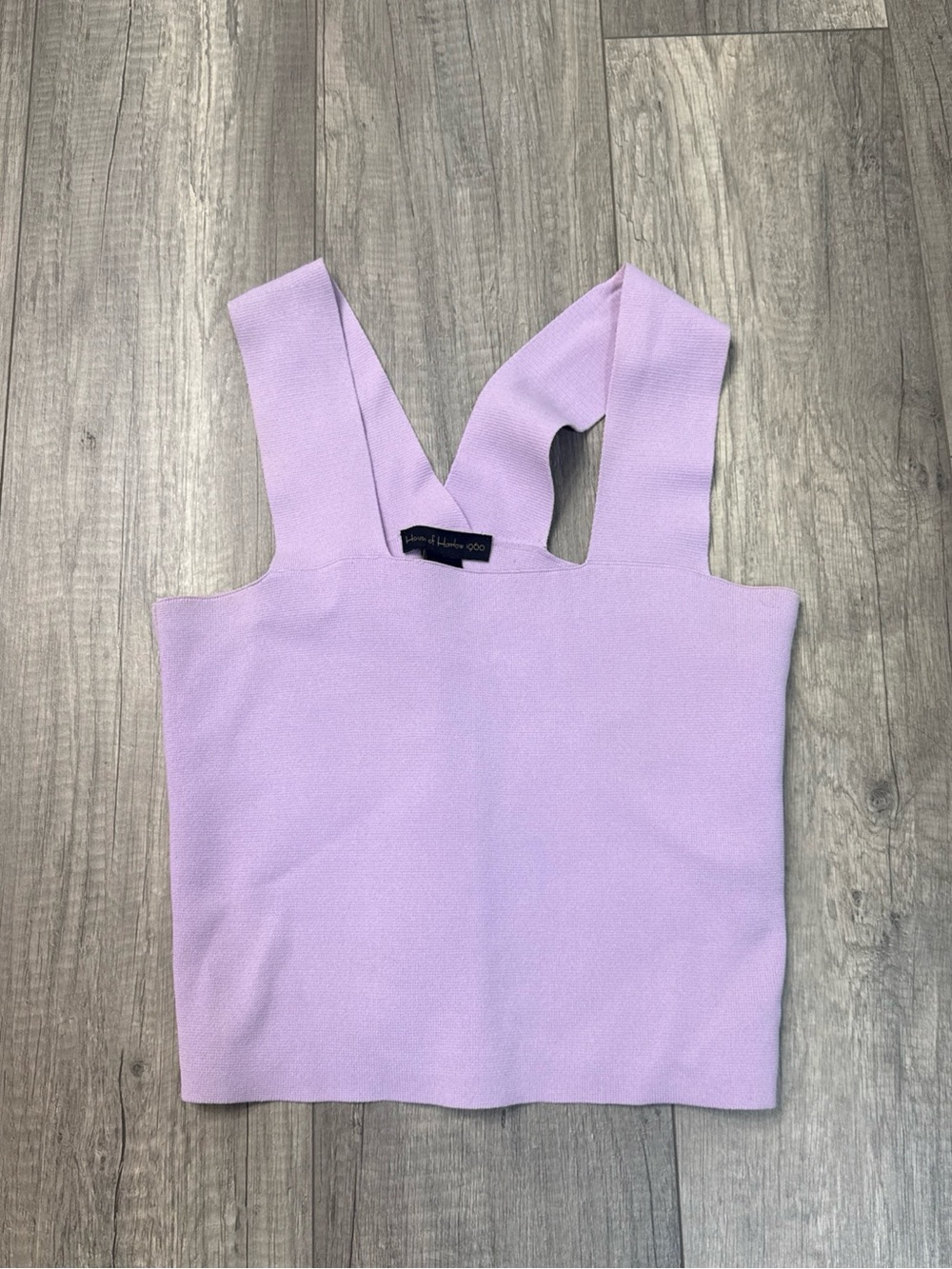House of Harlow 1960 Lilac Square-Strap Crop Top